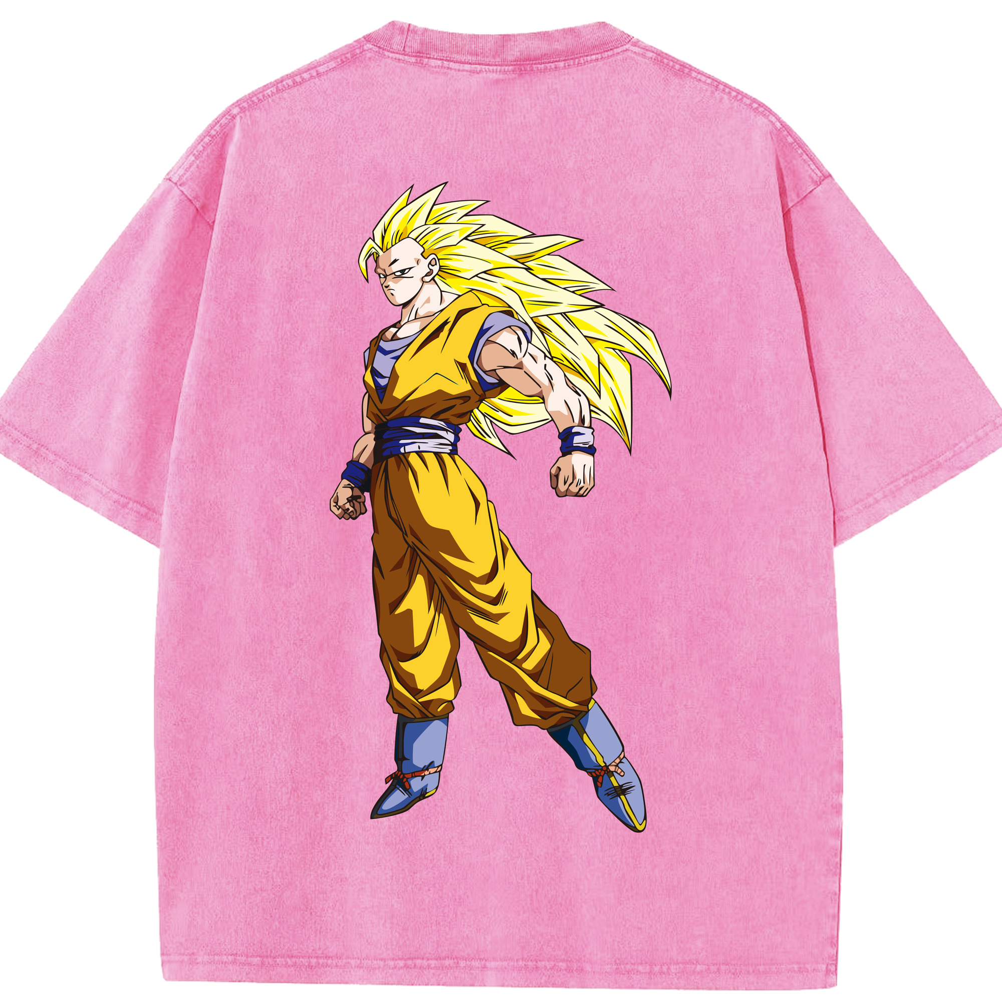 （画像用） ドラゴンボール 孫悟空（そん ごくう）Son Goku カカロット DRAGON BALL Kakarotto 綿100% ヴィンテージ風 半袖Tシャツ（背面プリント）